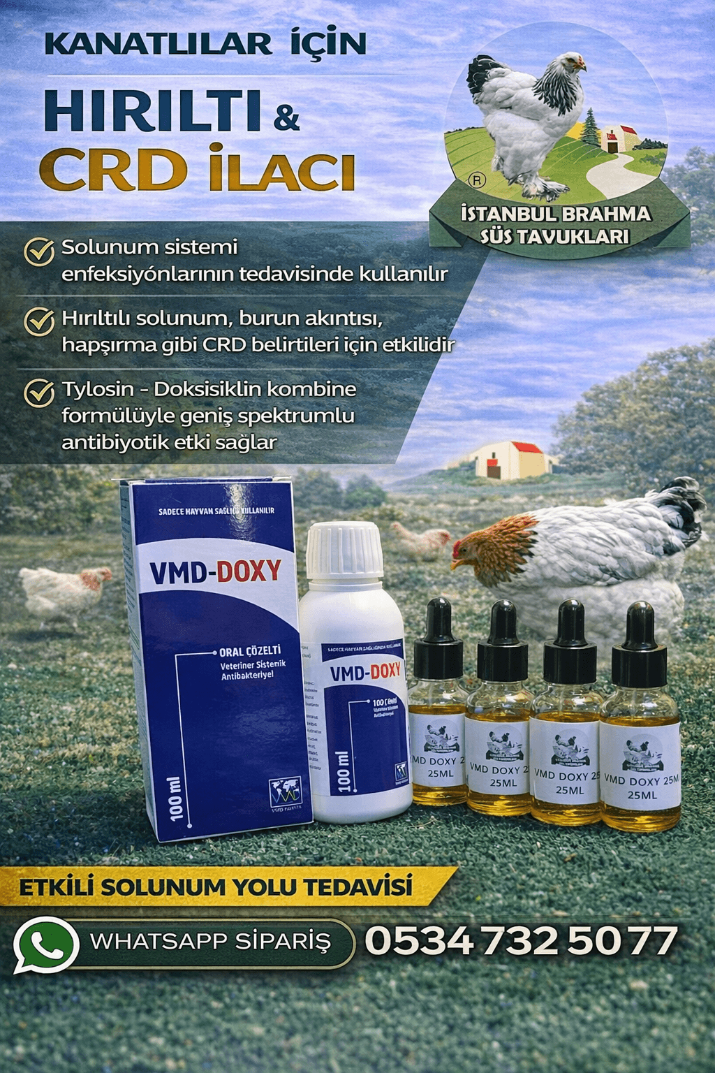Vmd Doxy Hırıltı İlacı | Tavuk Solunum Yolu Veteriner İlacı