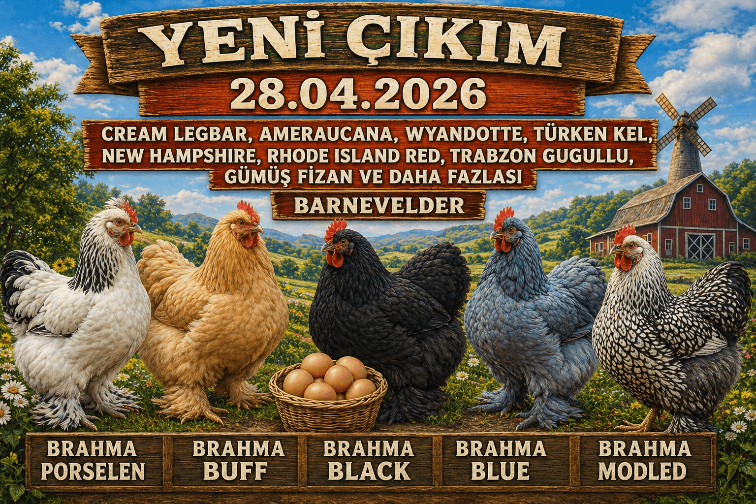 Yeni Çıkım 28.04.2026 - Brahma Civciv Çeşitlerimiz Çıktı!